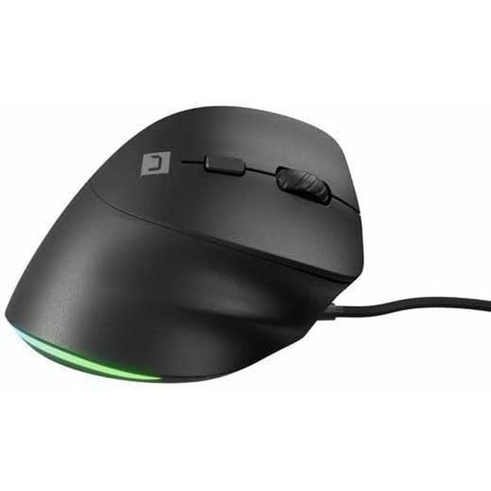 NATEC Crake 2 Pro Ratón Óptico USB Tipo A para Mano Derecha, Diseño Vertical, 12800 DPI, 6 Botones, Iluminación RGB Negro 3