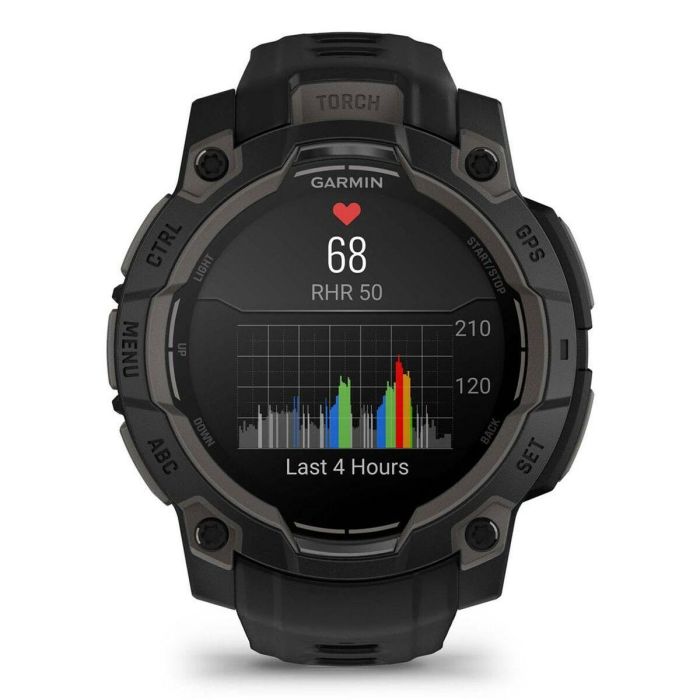 Garmin Instinct 3 Smartwatch AMOLED 1.2" Pantalla Táctil GPS Multibanda SatIQ 45 mm Resistente Monitor de Salud y Linterna Negro 7 Garmin Instinct 3 Smartwatch AMOLED 1.2" Pantalla Táctil GPS Multibanda SatIQ 45 mm Resistente Monitor de Salud y Linterna Negro 7