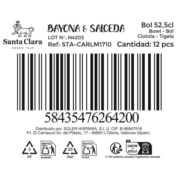 Bol 13x8 cm Bayona & Salceda - Inde (12 Unidades) 3