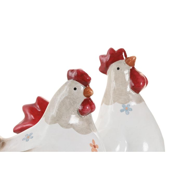 Figura Cottage DKD Home Decor Blanco Rojo 23 x 23.5 x 14.5 cm (2 Unidades) 1