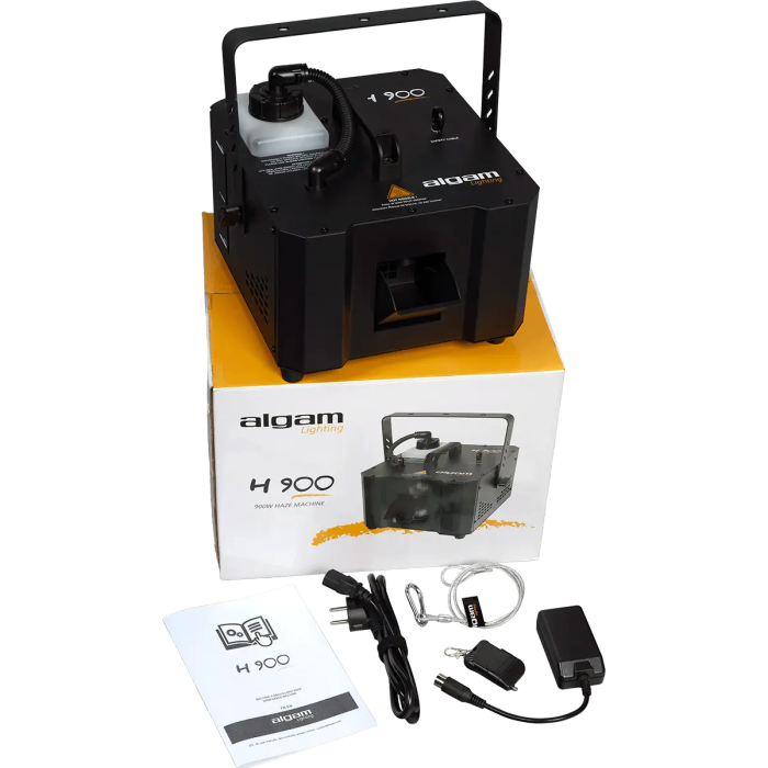 ALGAMLIGHT Máquina de Niebla 900W, Salida 340m3/min, Depósito 1.2L, Control DMX y Mando HF 1