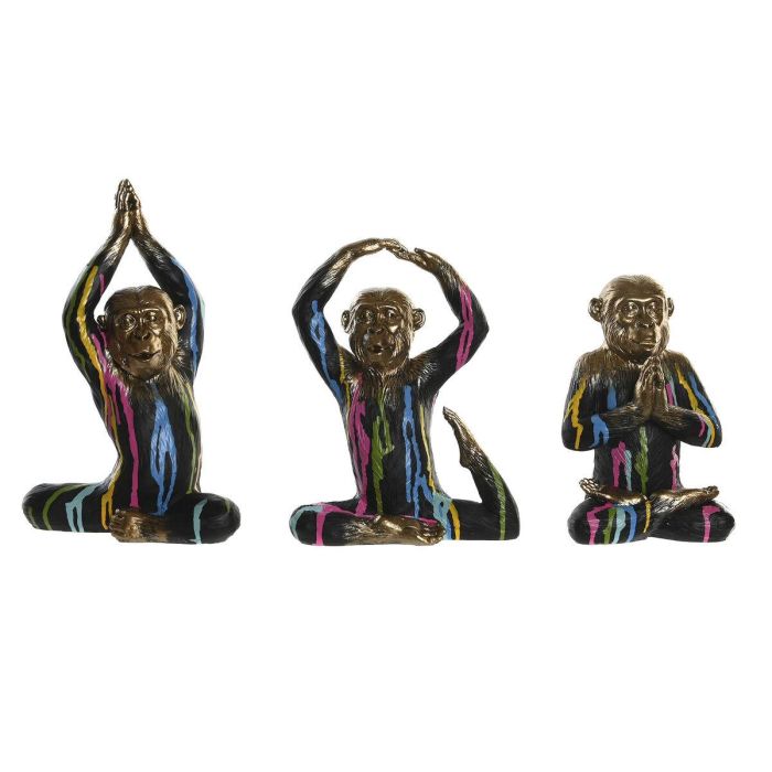 Figura Moderno DKD Home Decor Multicolor Dorado 12 x 24.5 x 19 cm (3 Unidades) Figura Moderno DKD Home Decor Multicolor Dorado 12 x 24.5 x 19 cm (3 Unidades)