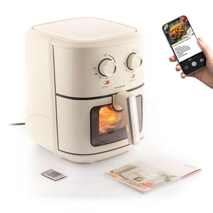 Freidora de Aire InnovaGoods Vynner Pro 6500 Crema 1700 W 6,5 L Acero Inoxidable 4 Freidora de Aire InnovaGoods Vynner Pro 6500 Crema 1700 W 6,5 L Acero Inoxidable 4