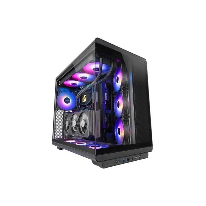 Mars Gaming MC-REV Caja Torre Gaming con Flujo de Aire Invertido, 3x Ventiladores ARGB y Doble Cristal Templado, Soporte GPU Vertical, ATX