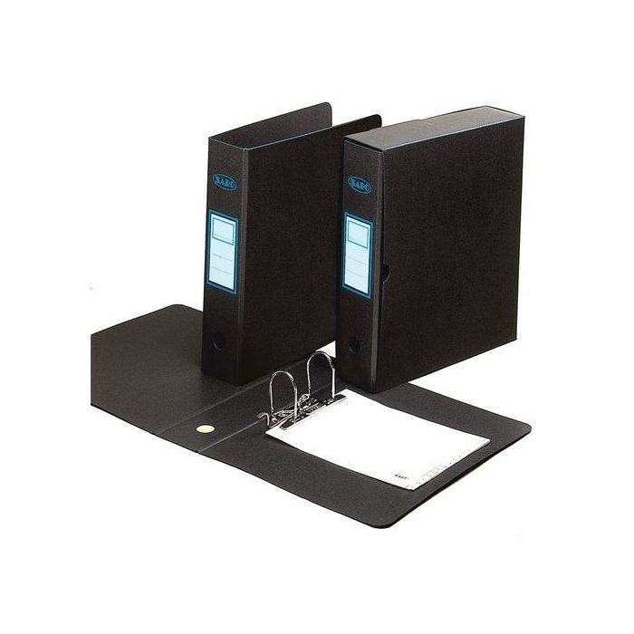 Archivador Palanca Saro Carton Gofrado Fº 75Mm Con Caja Negro