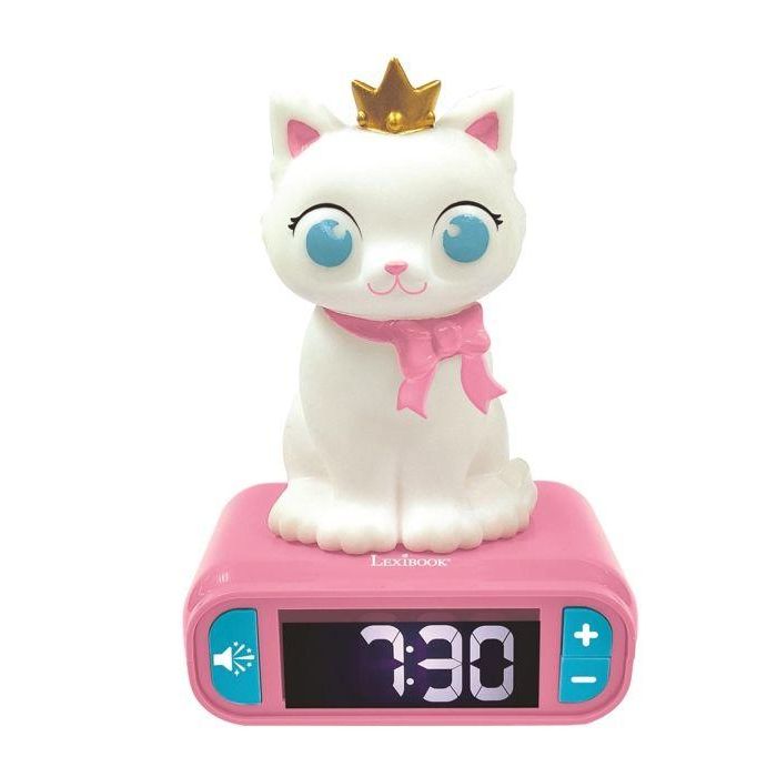 Despertador con luz nocturna de gato 3D y efectos de sonido Despertador con luz nocturna de gato 3D y efectos de sonido
