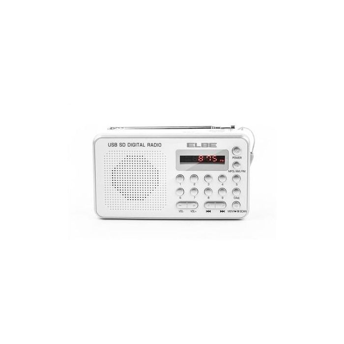 Radio Digital Fm Lector Mp3 Y Usb Batería Recargable ELBE RF-49-USB 1