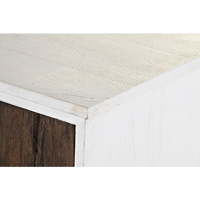 DKD Home Decor Cajonera Colonial Hecha a Mano con 4 Cajones y 1 Puerta, Madera de Mango y Metal, Blanco Marrón Oscuro, 72x50x75 cm 2 DKD Home Decor Cajonera Colonial Hecha a Mano con 4 Cajones y 1 Puerta, Madera de Mango y Metal, Blanco Marrón Oscuro, 72x50x75 cm 2