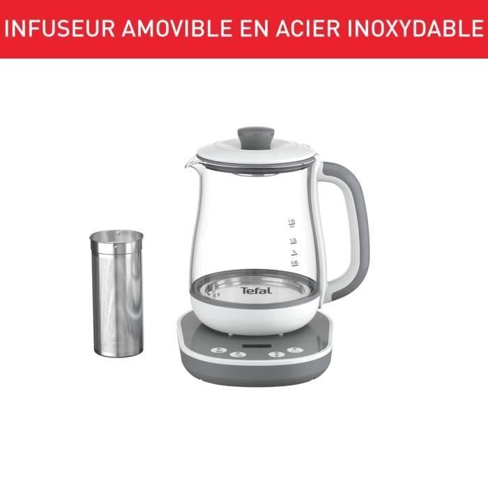 TEFAL BJ551B10 Tastea Tetera de cristal 1,5 L, 8 posiciones, Cesto de té de acero inoxidable extraíble, Mantiene caliente, Base de 360 ° 2