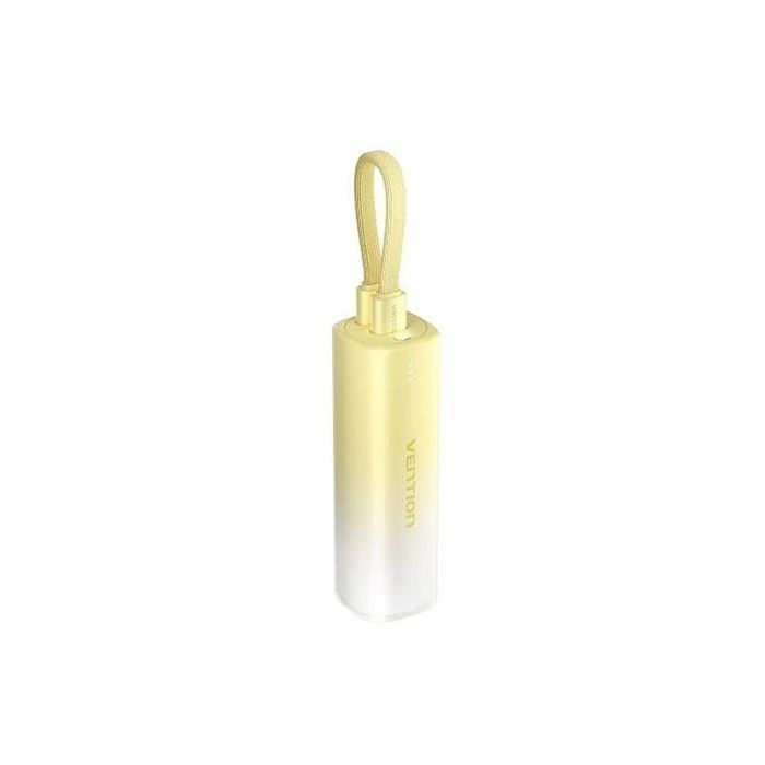 Vention FHWY0 Powerbank Gradient Pocket Recharge 5000mAh 20W Inalámbrico Carga Rápida Cable Integrado Compacto Amarillo