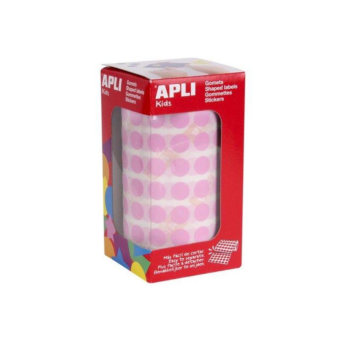 Apli Gomets Permanentes Redondos Ø10,5 mm, Rollo de 5192, Rosa