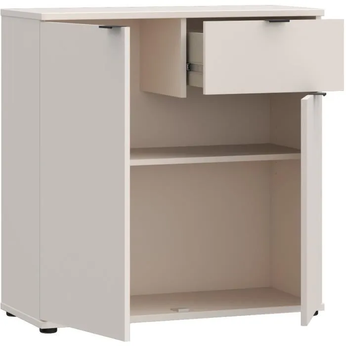 GANYMEDE Aparador Pequeño Mueble de Almacenaje GNMk222lu60 2 Puertas 1 Cajón Arena 80,1 x 34,1 x 82,3 cm 4