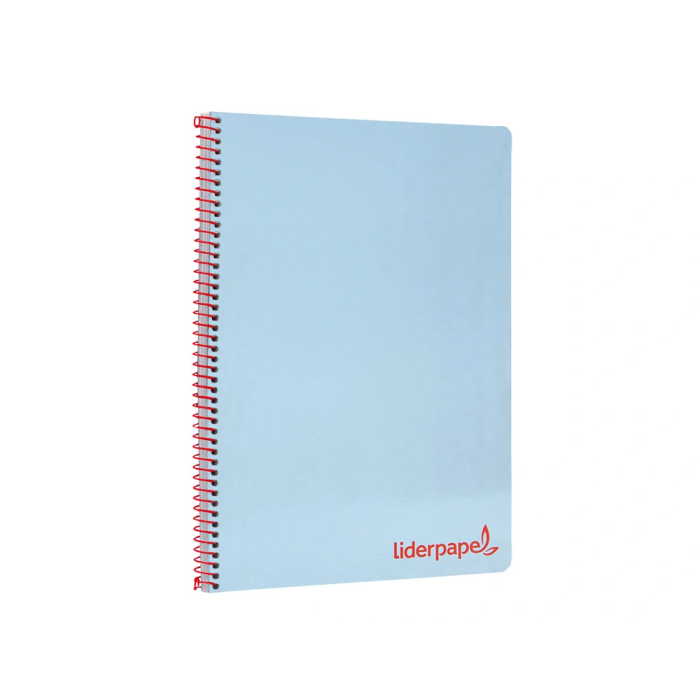 Liderpapel Cuaderno Espiral A4 Wonder Tapa Plástico 80 Hojas 90gr Cuadro 4mm Azul 5