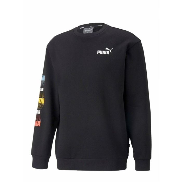 Sudadera sin Capucha Hombre Puma Repeat Graphic Negro 1 Sudadera sin Capucha Hombre Puma Repeat Graphic Negro 1