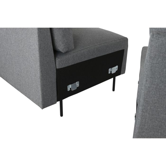 Sofá Chaise Longue DKD Home Decor Gris Metal Moderno 276 x 152,5 x 84 cm 4 Sofá Chaise Longue DKD Home Decor Gris Metal Moderno 276 x 152,5 x 84 cm 4