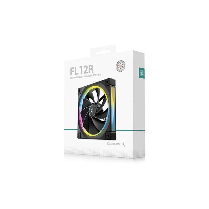 Deepcool FL12R Ventilador de Caja 120mm Negro ARGB PWM | Refrigeración Eficiente para PC Gaming | 55 CFM, 450-2365 RPM, 33.9 dB 6