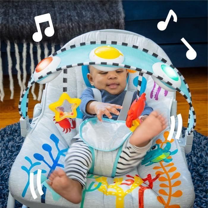 Tumbona columpio - BABY EINSTEIN - Ocean Explorers Kick to It Opus Musical Infant to Infant Rocker - Niños de 0 a 30 meses 1