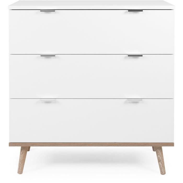 Göteborg Cofras de cajones - 3 cajones - Decoración de roble de Sonoma blanco - Escandinavo - L 79.8 x D 40 x H 86.5 cm 2 Göteborg Cofras de cajones - 3 cajones - Decoración de roble de Sonoma blanco - Escandinavo - L 79.8 x D 40 x H 86.5 cm 2