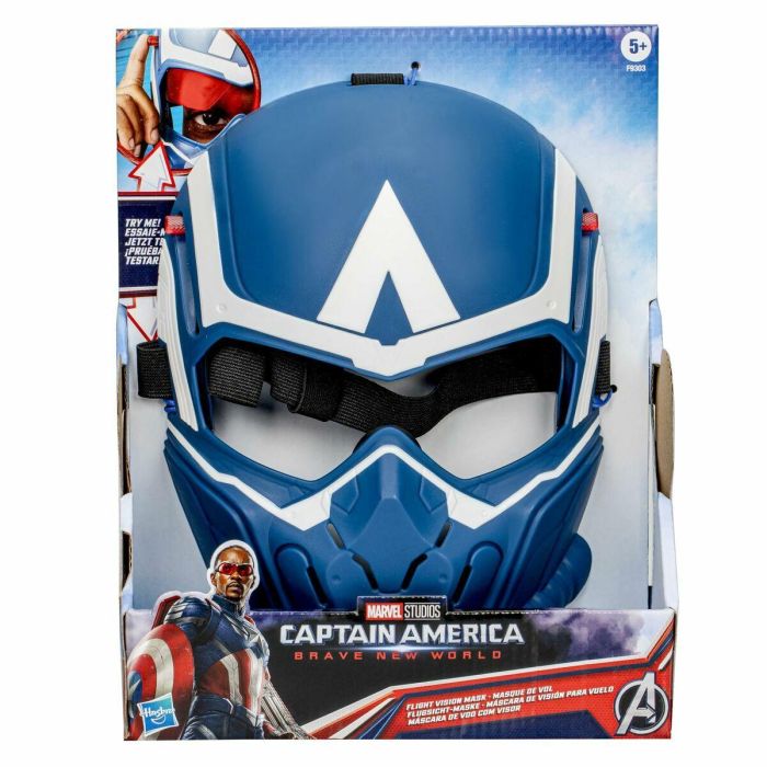 Hasbro Máscara Marvel Vengadores Capitán América de Juego de Rol con Lentes Abatibles para Niños +5 Años Película Brave New World 3