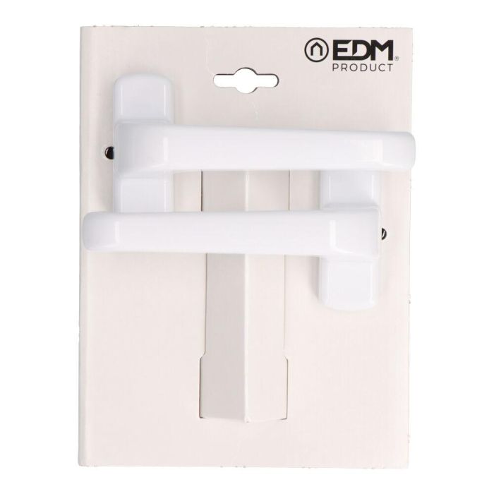 Edm Juego de manillas 6800 aluminio blanco - Placa 70x25 mm, manilla 130 mm Edm Juego de manillas 6800 aluminio blanco - Placa 70x25 mm, manilla 130 mm