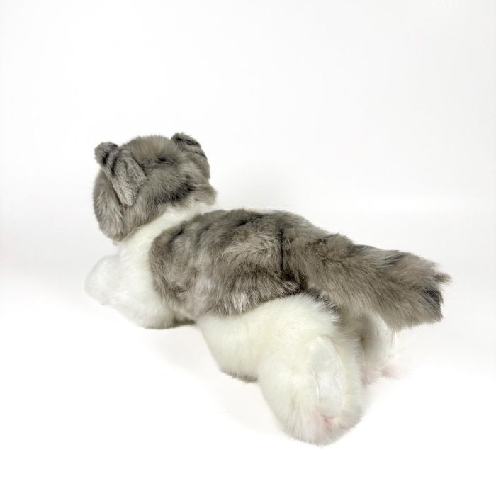 Peluche Gato Gris Y Blanco Tumbado 25Cm 939D00300 Bocalan 4