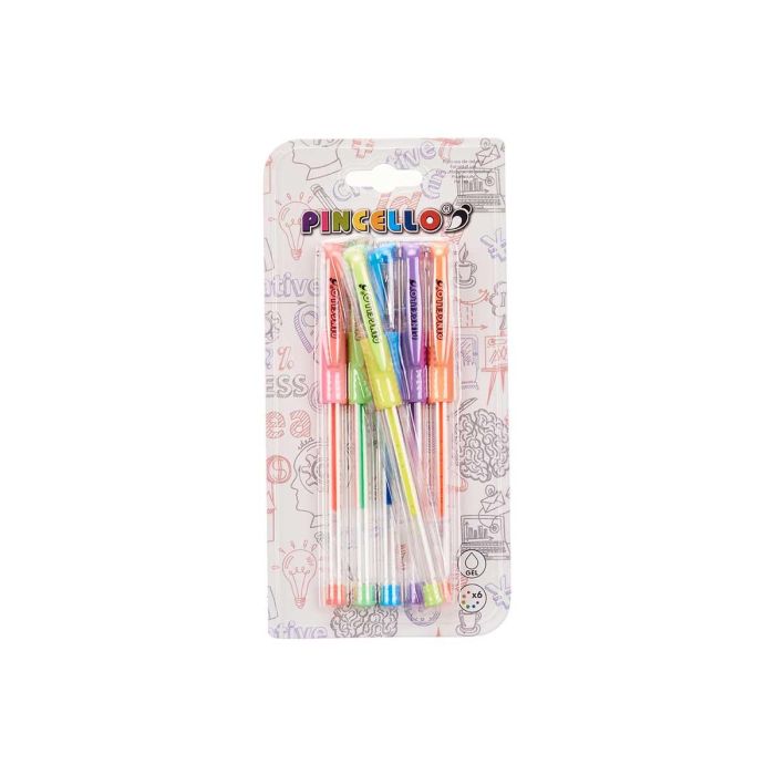 Set 6 Boligrafos Gel Fluor Pincello 10X21CM (24 Unidades) 2 Set 6 Boligrafos Gel Fluor Pincello 10X21CM (24 Unidades) 2