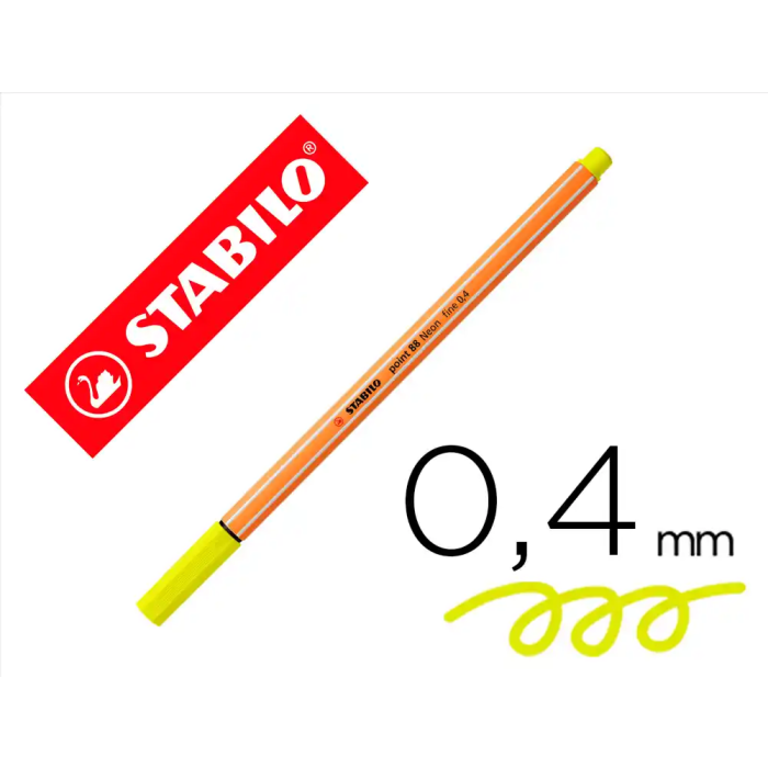 Stabilo Rotulador Point 88 Amarillo Neón Caja 10 Unidades