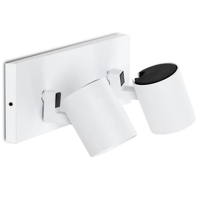 Lumiastra Aplique de Pared Doble Foco Orientable de Aluminio Blanco 2xGU10 para Interior Sin Bombilla 0 Lumiastra Aplique de Pared Doble Foco Orientable de Aluminio Blanco 2xGU10 para Interior Sin Bombilla 0