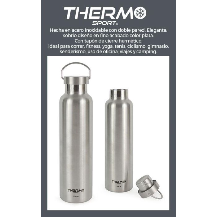 Thermosport Botella Termo de Acero Inoxidable con Asa, 1000 ml (1 L), 30,5 cm Alto x 8 cm Diámetro (6 Unidades) 11 Thermosport Botella Termo de Acero Inoxidable con Asa, 1000 ml (1 L), 30,5 cm Alto x 8 cm Diámetro (6 Unidades) 11