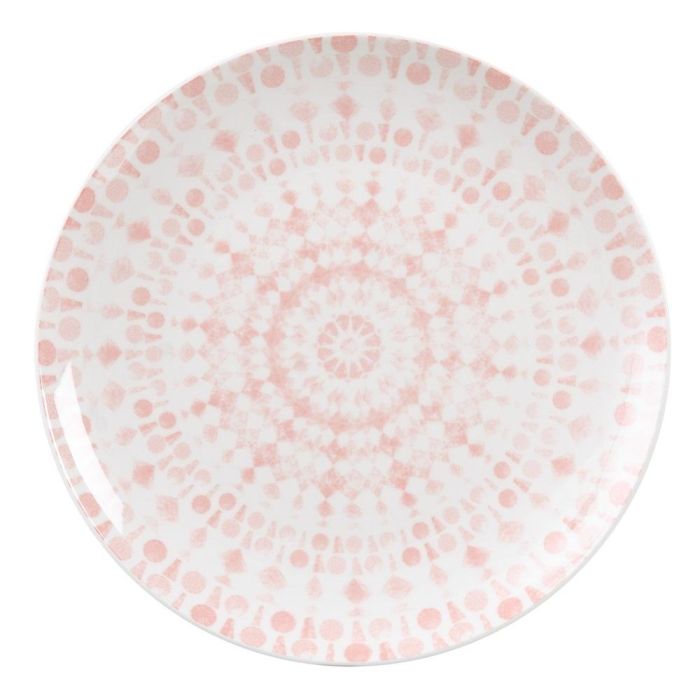 Plato Llano Rosa-Blanco Porcelana 27 X 27 X 2,50 cm