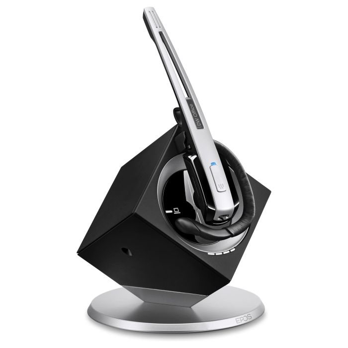 EPOS Impact DW Office ML Auriculares Inalámbricos para Oficina/Centro de Llamadas, Monoaural, Negro/Plata, Cancelación de Ruido