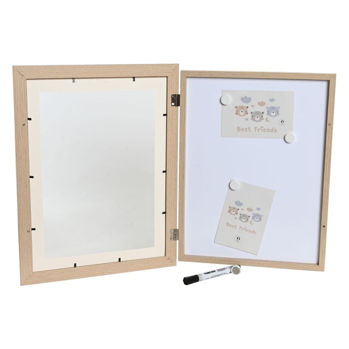 DKD Home Decor Cuadro Natural Blanco Bebe 2025 Cristal y MDF con Dibujos 34 x 44 x 3 cm 1