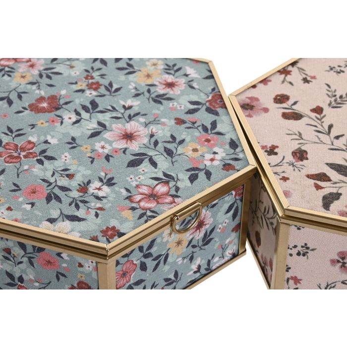 Joyero Shabby DKD Home Decor Beige Verde 17.5 x 6.5 x 20 cm (4 Unidades) 2