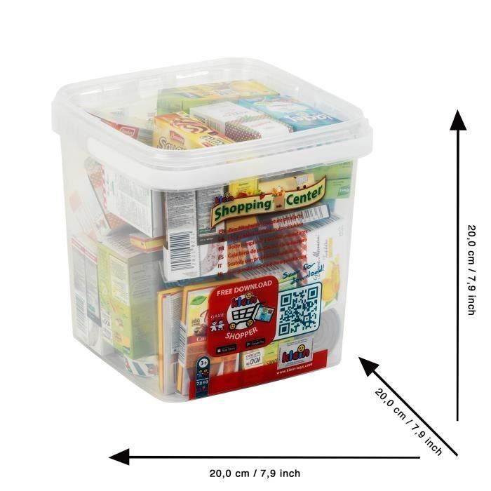 Gran caja de almacenamiento forrada con cajas de alimentos ficticios con marcas conocidas y en francés - Klein - 7210 1 Gran caja de almacenamiento forrada con cajas de alimentos ficticios con marcas conocidas y en francés - Klein - 7210 1
