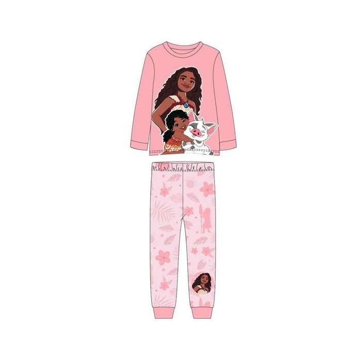 Cerdá Pijama Largo Moana para Niña, Single Jersey, Coral, Talla 3 Años