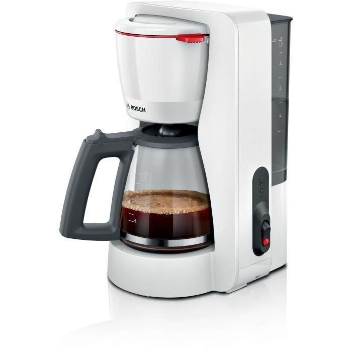Cafetera de filtro - BOSCH - TKA2M111 MyMoment - Blanca - Capacidad 1,25L - Jarra de cristal - Sistema antigoteo Cafetera de filtro - BOSCH - TKA2M111 MyMoment - Blanca - Capacidad 1,25L - Jarra de cristal - Sistema antigoteo