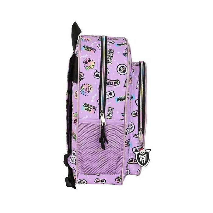 Safta Mochila Junior Adapt. Carro Monster High "Best Boos" Lila 32x38x12cm 1 Safta Mochila Junior Adapt. Carro Monster High "Best Boos" Lila 32x38x12cm 1