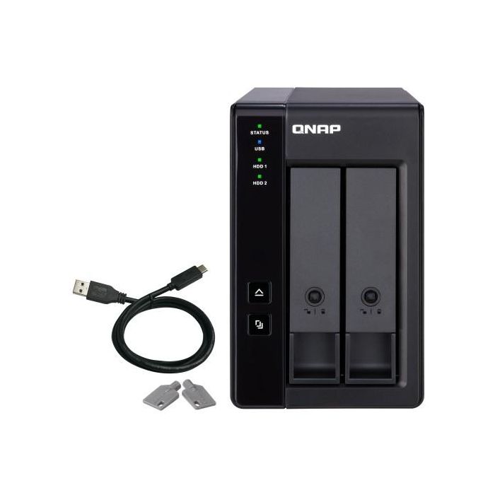 Qnap TR-002 DAS Caja de Expansión RAID USB Tipo C de 2 Bahías 3.5"/2.5" Formato Torre 1