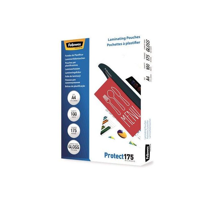 Funda Plastificar Fellowes Brillo 216X303 (A4) 175Μ Paquete De 100