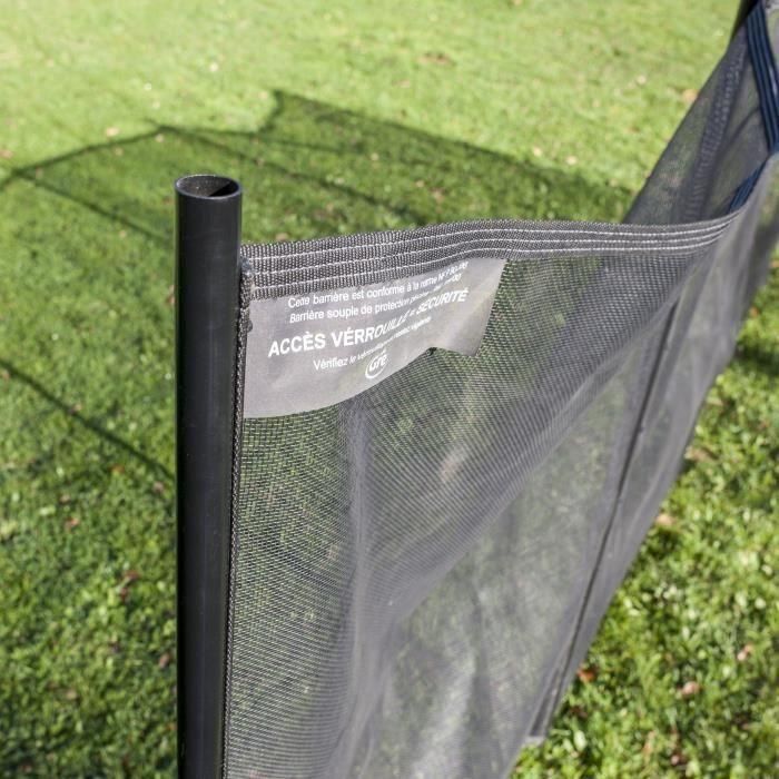 Gre GRE8412081308159 Barrera de seguridad flexible 3 m x H 1,33 m Premontada Tejido cortable 4 postes + cubiertas 4