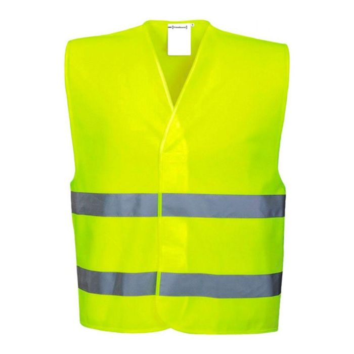 Juba Chaleco Alta Visibilidad Amarillo Fluor Talla M Tejido Poliéster 2 Bandas Retrorreflectantes Cierre Gancho y Bucle