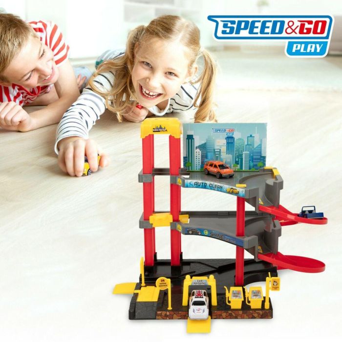 Garaje Parking con Vehículos Speed & Go 37 x 29 x 25 cm (4 Unidades) 2 Garaje Parking con Vehículos Speed & Go 37 x 29 x 25 cm (4 Unidades) 2