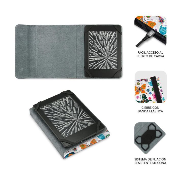 Subblim Funda Clever Ebook Case para eReader 6 Pulgadas Diseño Mariposas 7