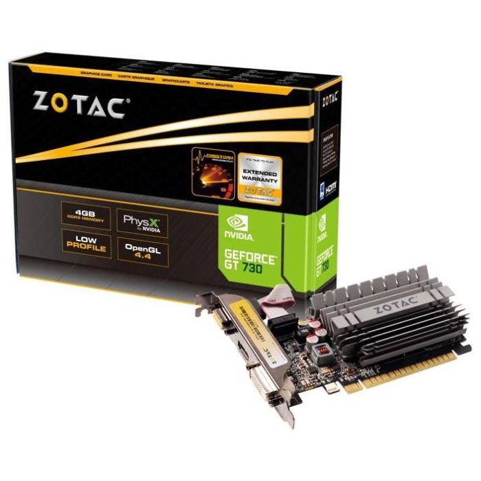 Zotac ZT-71115-20L GeForce GT 730 Tarjeta Gráfica 4GB GDDR3 Pasiva Low Profile 2