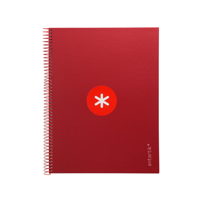 Antartik Cuaderno espiral micro A4, tapa forrada, 80 hojas, 90 gr, impresión horizontal, color frambuesa 1
