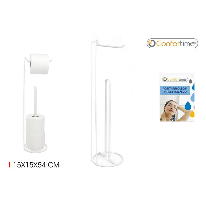 Portarrollos WC Blanco 15x54 cm Confortime (12 Unidades) Portarrollos WC Blanco 15x54 cm Confortime (12 Unidades)