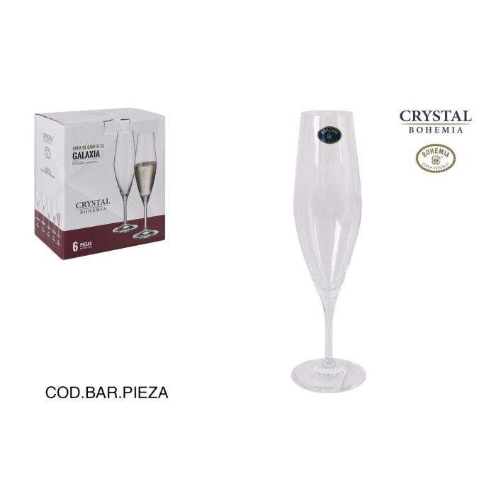 Bohemia Juego de 6 Copas de Champagne Colección Galaxia 210 ml - Juego Completo de Copas para Brindis y Eventos Especiales, 23 cm de Altura (4 Cajas)