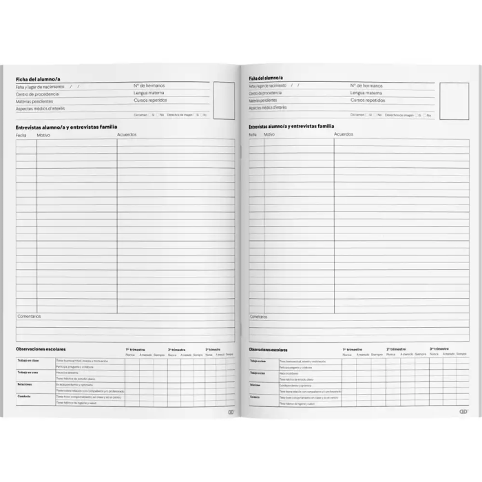 Additio Cuaderno Duplex A4 para Profesorado PVC 112 Páginas Colores Surtidos 1
