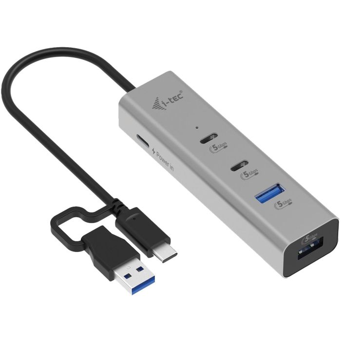 Hub USB i-Tec CAHUBMETAL2A2CPD Plateado 0 Hub USB i-Tec CAHUBMETAL2A2CPD Plateado 0