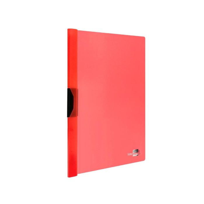 Carpeta Liderpapel Dossier Pinza Lateral Polipropileno Din A4 Rojo Translucido 30 Hojas Pinza Deslizante 3